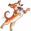Cartoon-Golden-jumping-dog-portrait-2